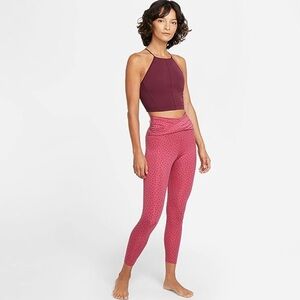 Nike Women's Yoga Pink Polk A Dots Twist Capri Tights Small Polyester  NWOT